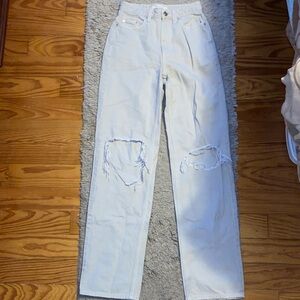 PacSun Light Distressed Straight Leg Jeans